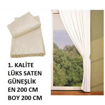 BEYAZ RENK SATEN GÜNEŞLİK 1. KALİTE 200 cm en - 200 cm boy - Akça Tekstil