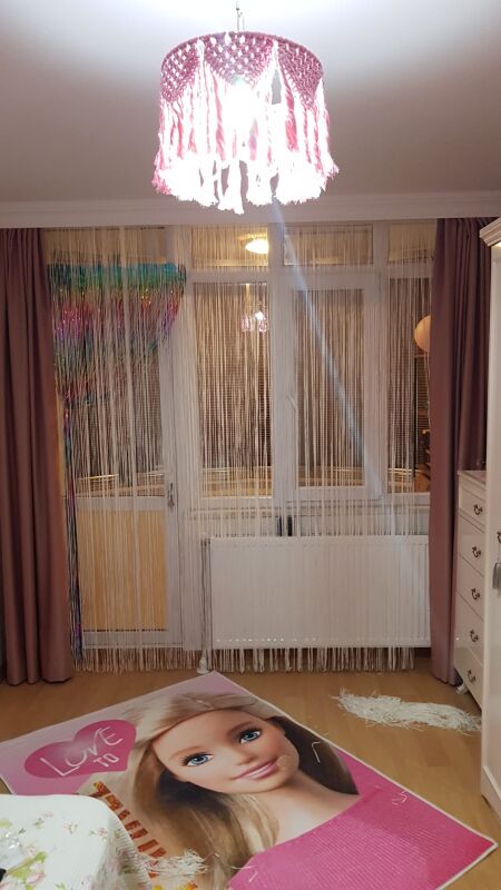 İP MODEL BEYAZ RENK İP PERDE 180 Cm En 280 cm Boy 2 mm şeritler halinde hazır ip perde - 3