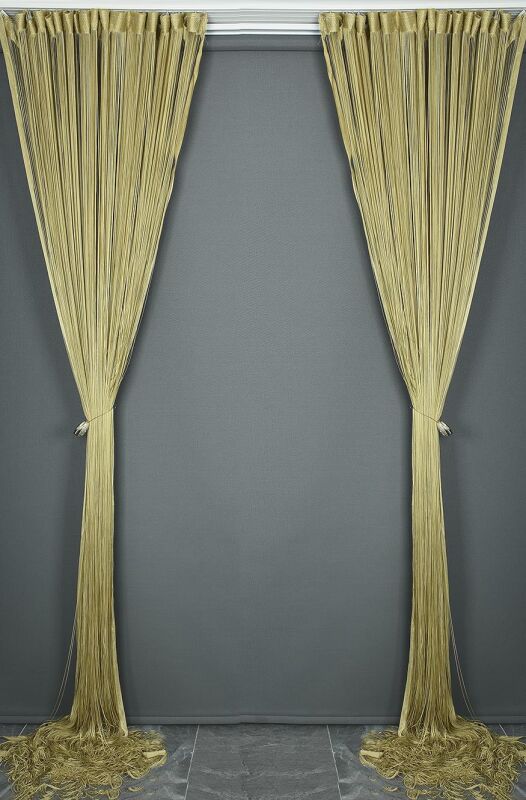 İP PERDE İNCE ZİNCİR GOLD RENK 300 x 280 CM - 13